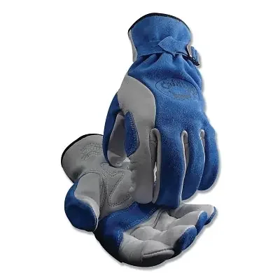 1302 Top Grain Cow Leather Drivers Gloves, X-Large, Unlined, Blue/Gray