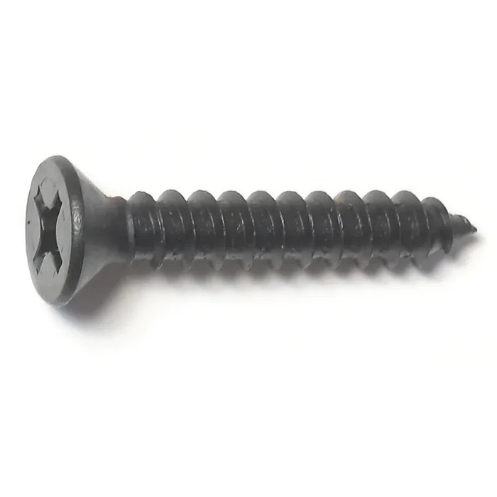 14 x 1-1/2″ Black Steel Phillips Flat Head Sheet Metal Screws