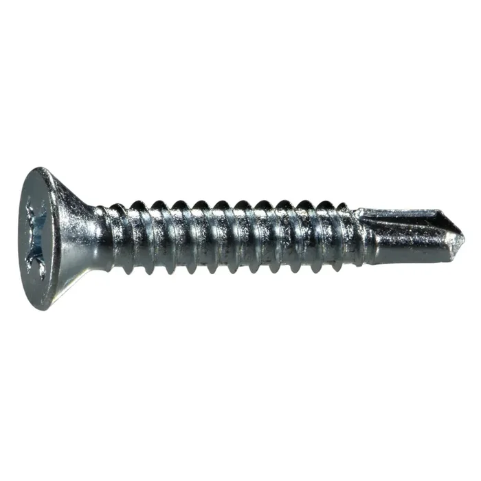 14 x 1-1/2″ Zinc Plated Steel Phillips Flat Head Self-Drilling Screws