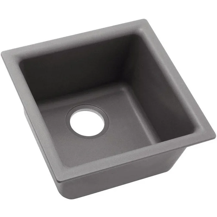 15-3/4 x 15-3/4 in. Dual Mount Quartz Bar Sink in Greystone by Elkay