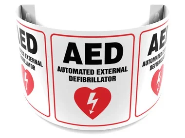 180D Projection Sign: AED Automated External Defibrillator English Panel Size: 6″ 1/Each – PSJ123