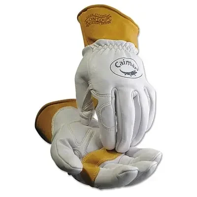 1871 Multi-Task Gloves, Boarhide/Goat/Ovis-Hide Leather, Large, White/Tan