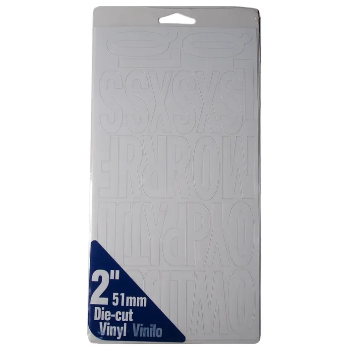 2″ – A-Z 0-9 White Die Cut