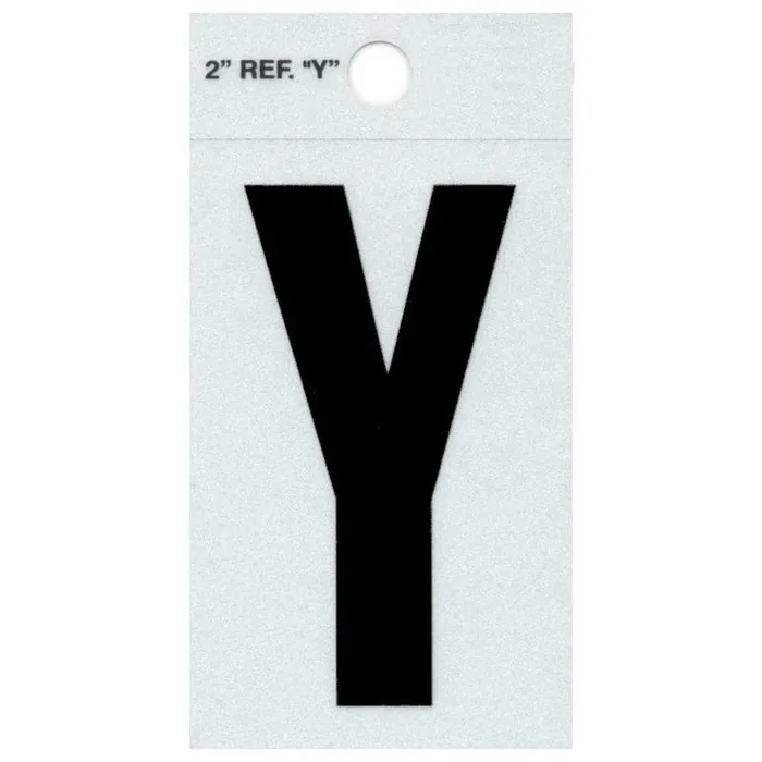 2″ – Y Straight Black Reflective Letters