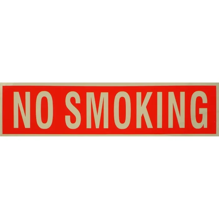2″ x 8″ Mylar Plastic “No Smoking” Peel & Stick Signs