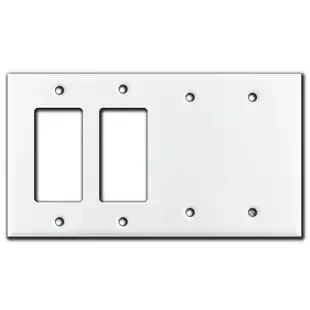 2 Blank & 2 GFCI Decora Rocker Switch Wall Plate – White