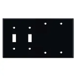2 Blank 2 Toggle Wall Switch Plate Cover – Black