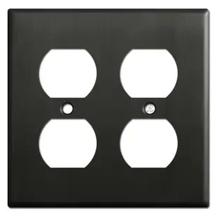 2 Duplex Outlet Receptacle Cover – Dark Bronze