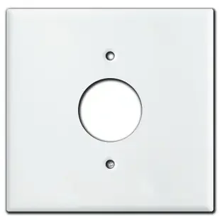 2 Gang 1 Centered Single Receptacle Wall Plate Covers – White