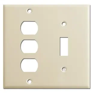 2 Gang 3 Despard 1 Toggle Light Switch Plate Covers – Ivory