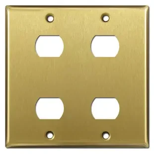 2-Gang 4-Despard Switch Wall Plate Covers – Satin Brass