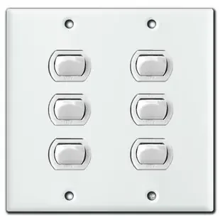 2-Gang 6-Switch GE Replacement Low Voltage Switchplate Despard Set