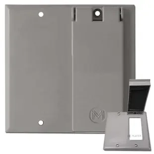 2-Gang Blank Decora Outdoor Wall Plate Cover for Wet Locations