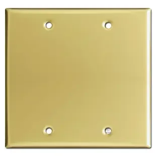 2 Gang Blank Switch Plate – Polished Brass
