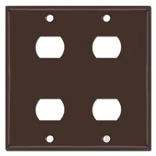 2 Gang Four Stacked Switch Despard Wallplate – Brown