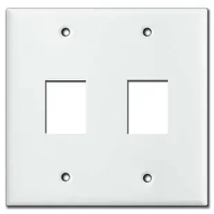 2-Gang Mini Rocker Toggle 201 Switch Wall Plate Cover – White