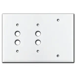 2 Push Button Blank Wall Switchplate – White