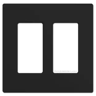 2 Rocker GFCI Screwless Switch Plate Lutron – Black Plastic