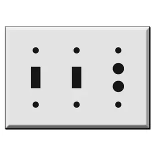 2-Toggle 1-Push Button Light Switch Wall Plates