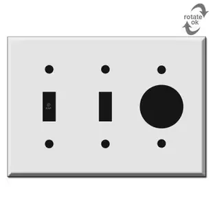 2 Toggle 1 Round Outlet Cover Switch Plates