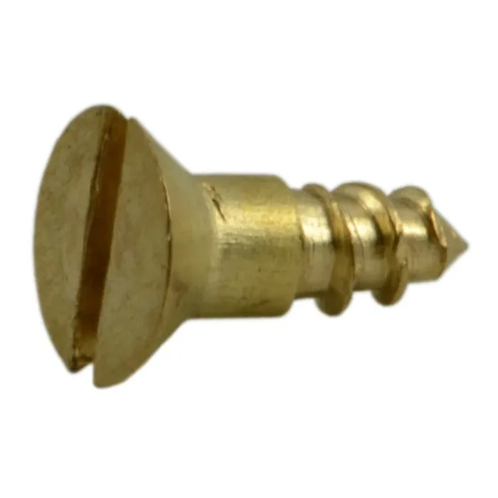 2 x 1/4″ Brass Slotted Flat Head Wood Screws