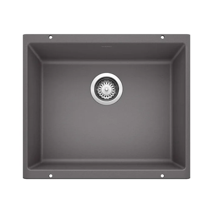 20-7/8 in. Undermount Silgranit Single Bowl Kitchen Sink in Cinder by Blanco