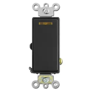 20A Illuminated Black Rocker Light Switch