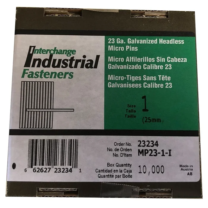 23 Ga Headless Pin 1 in 10m/box – CARLSON SYSTEMS