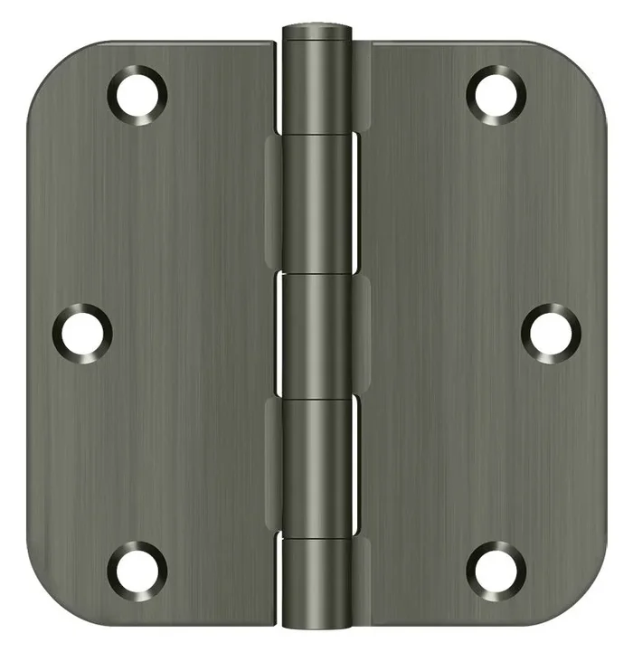 3-1/2″ x 3-1/2″ x 5/8″ Radius Hinge – Antique Nickel by Deltana
