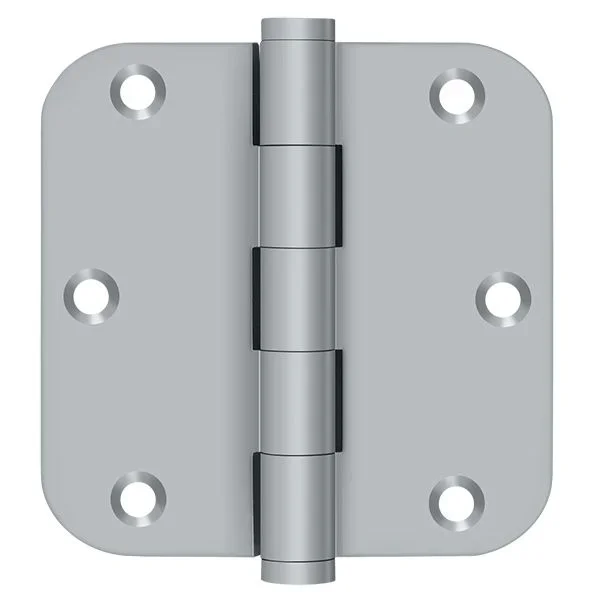 3-1/2″ x 3-1/2″ x 5/8″ Radius Hinges, Brushed Chrome by Deltana
