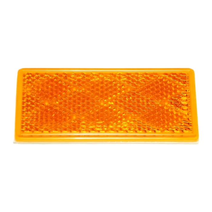3-1/4″ x 1-1/2″ Amber Plastic Rectangular Stick-On Reflectors
