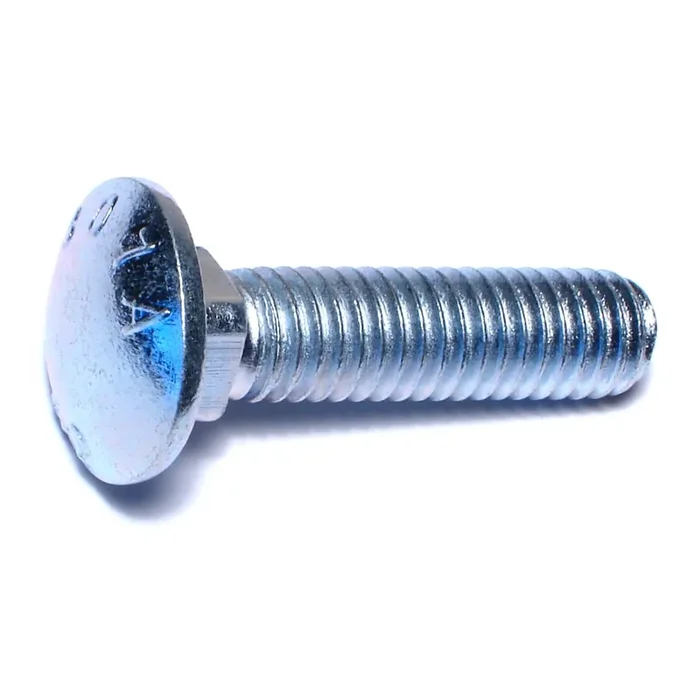 3/8″-16 x 1-1/2″ Zinc Plated Grade 2 / A307 Steel Coarse Thread Carriage Bolts