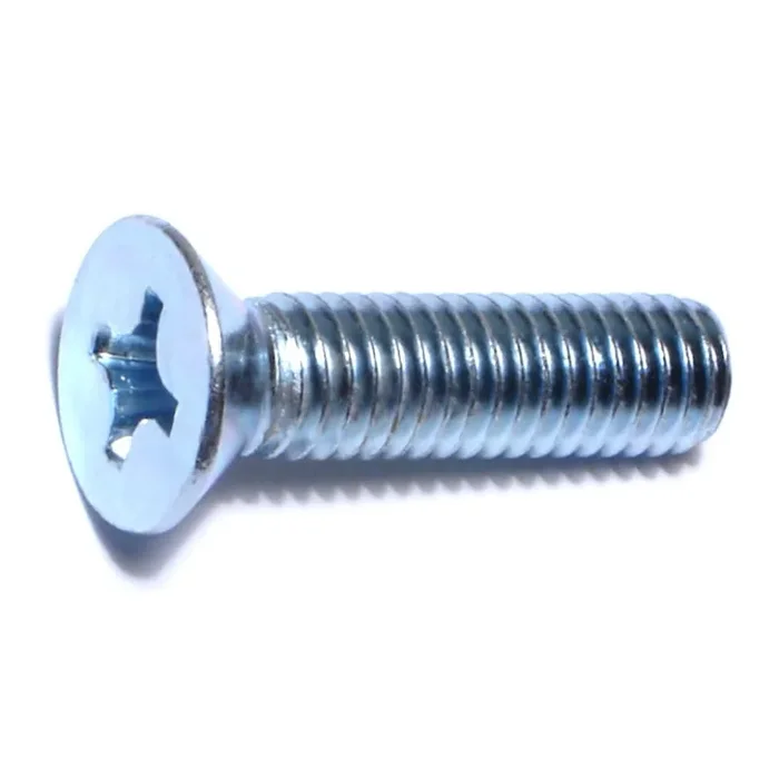 3/8″-16 x 1-1/2″ Zinc Plated Steel Coarse Thread Phillips Flat Head Machine Screws