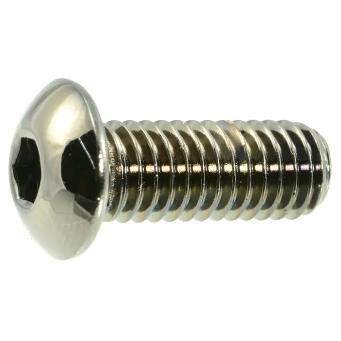 3/8″-16 x 1″ Black Chrome Plated Steel Coarse Thread Button Head Socket Cap Screws