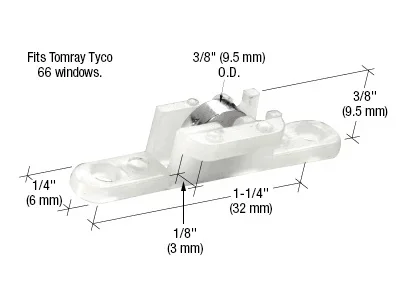 3/8″ Steel Sliding Window Roller for Tomray Tyco 66 Windows – C.R. Laurence