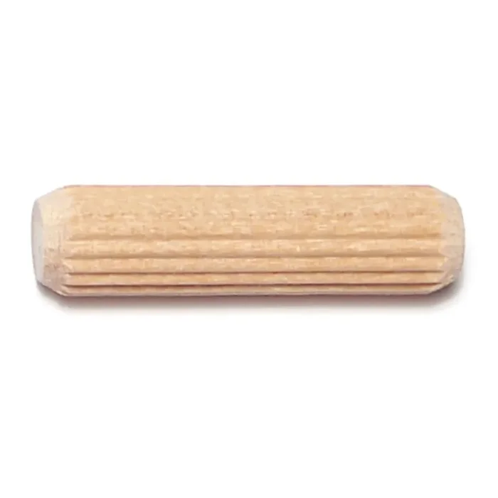 3/8″ x 1-1/2″ Birch Wood Fluted Dowel Pins