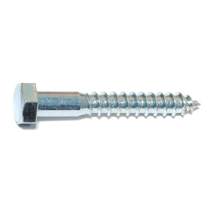 3/8″ x 2-1/2″ Zinc Plated Grade 2 / A307 Steel Hex Head Lag Screws