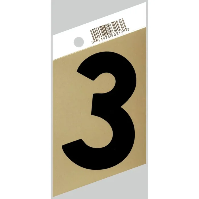 3″ – “3” Slanted Black & Gold Numbers