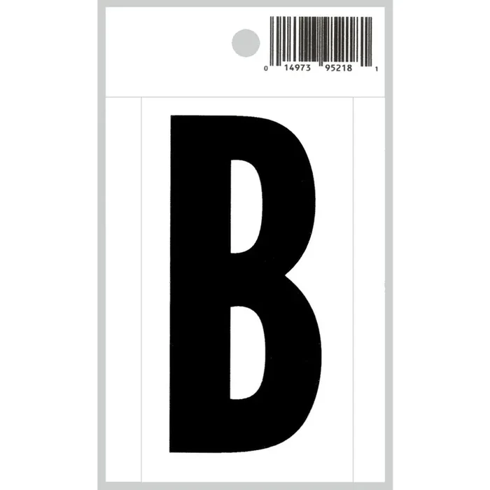 3″ – B Straight Black On White Letters