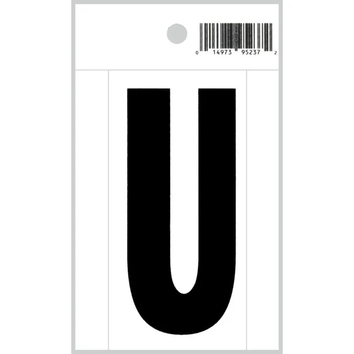 3″ – U Straight Black On White Letters