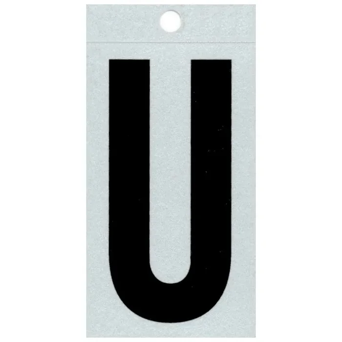 3″ – U Straight Narrow Black Reflective Letters