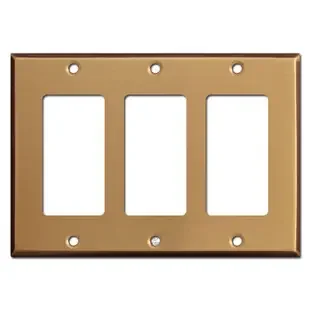 3 Decora Rocker Switch Wall Plate Covers – Satin Bronze