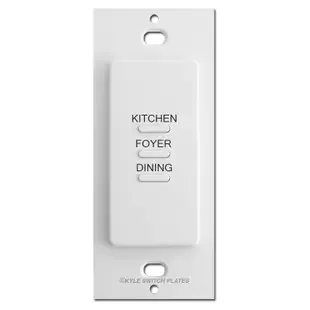3 Engraved Buttons on Touch-Plate Ultra Low Voltage Switch