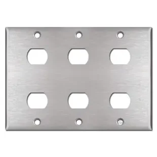 3-Gang 6 Switch Despard Wallplate – Satin Stainless Steel