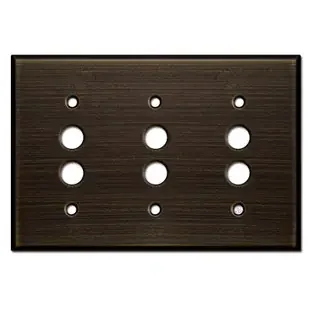 3 Push Button Light Switch Covers – Oil Rubbed Bronze