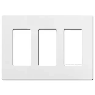 3 Rocker GFCI Screwless Wall Plate Lutron – White Plastic