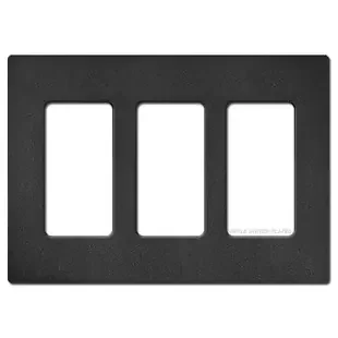 3 Rocker GFI Screwless Wall Plate Lutron – Black Satin Plastic