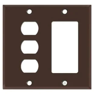 3 Sideways Despard Switch & GFCI Rocker Wall Plate – Brown