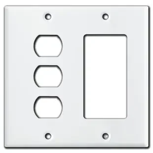 3 Switch Despard & GFI Rocker Combo Wall Plate Cover – White