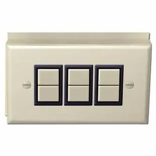 3 Switch GE Low Voltage Surface Mount Cover Unit – Ivory